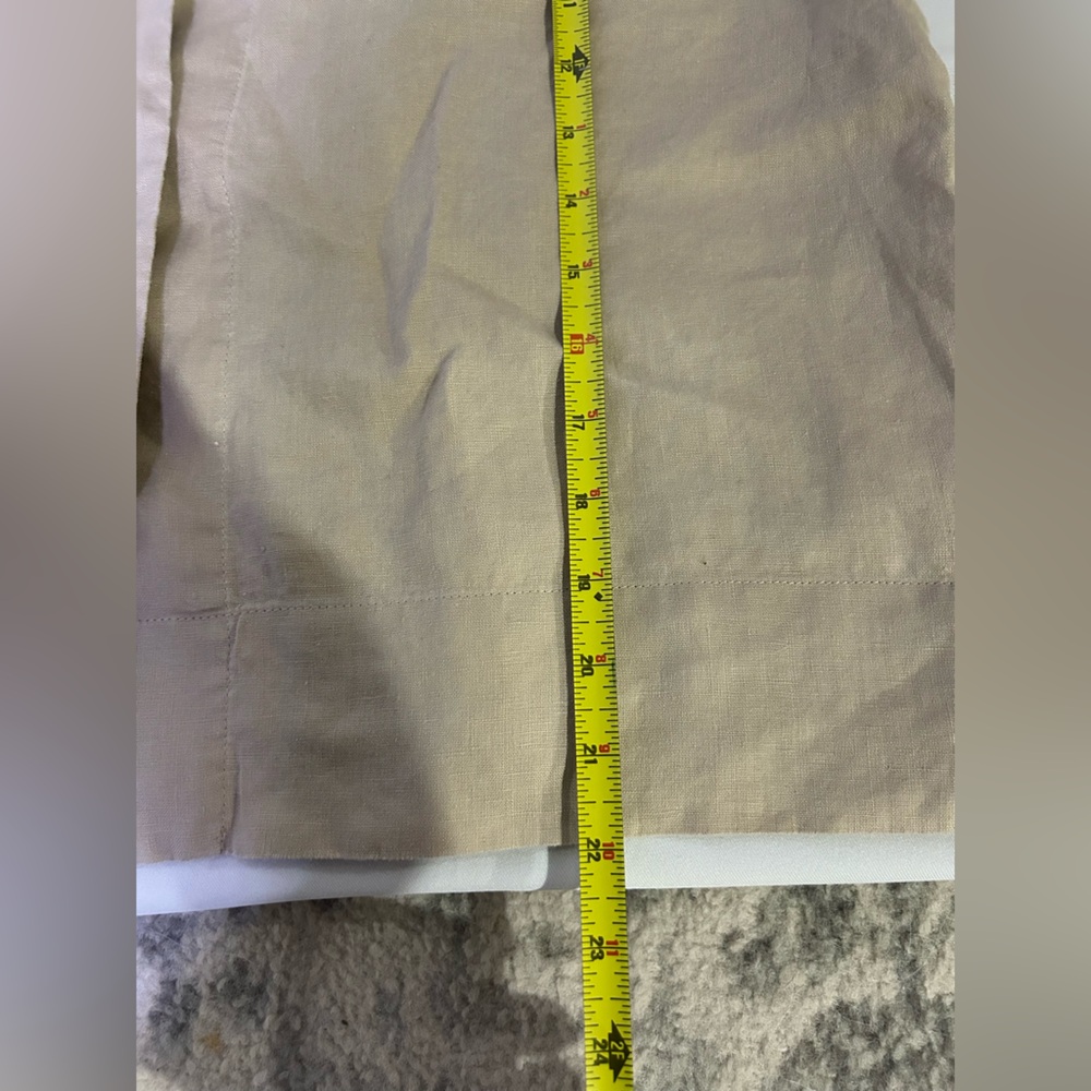 Quince Light Tan Linen cropped Collared Shirt - Picture 6 of 10